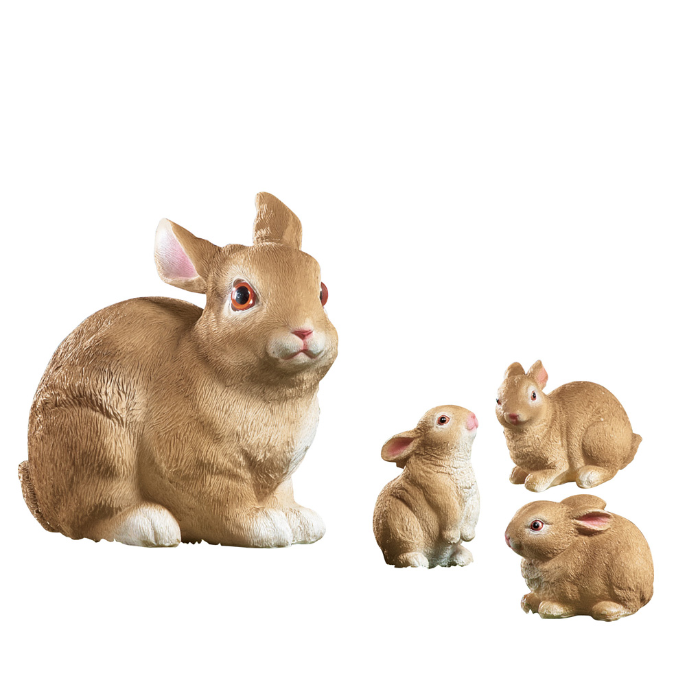Collections Etc Mama Rabbit and Bunnies Garden Statues Set of 4