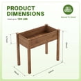 thumbnail image 3 of CONCETTA Wooden Raised Garden Bed - Elevated Planter Box with Drainage & Liner, 34" x 18" x 30" for Backyard/Patio/Balcony (Brown), 3 of 11