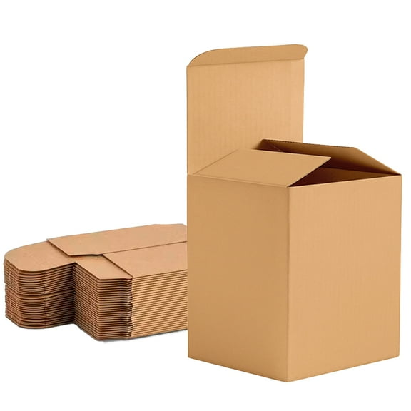 UCANPACK Black Packaging Boxes 2½ x 2½ x 4 - 1000 Pack mini cardboard boxes Standard Kraft Color, 2½x2½x4 Shipping Boxes - Custom Made in USA