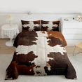 thumbnail image 3 of Homewish Rsutic Cow Hide Queen Comforter Set,Country Farmhouse Lodge Bedding Sets,Brown Beige Bedding Comforter Set For Girls,Breathable Home Decor Reversible,3 Pieces, 3 of 9