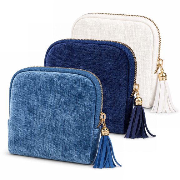 Chenille Jewelry Case, 6-Layer Portable Chenille Storage Bag Jewelry-Travel Pouch with Zippered Pocket for Necklace, Ring, Bracelet and Earrings