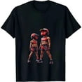 thumbnail image 2 of Women's Cotton Short Sleeve T-Shirt with Cartoon Boxing Characters in Red and Black Attire Fun Graphic Tee for Casual Wear, 2 of 6