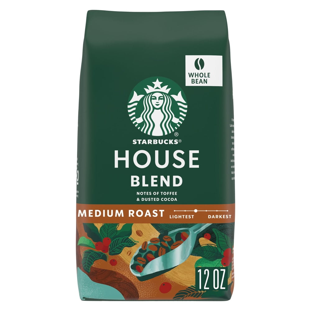 Starbucks House Blend Medium Roast Whole Bean Coffee 12 oz - 5 Pack