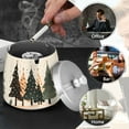 thumbnail image 4 of Yayeee Ashtray with Lid for Cigarette Smokeless Stainless Steel Home Ash Holder, Beige Christmas Trees, 4 of 7