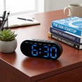 thumbnail image 2 of REGALWOVEN Oval Digital Alarm Clock Bedroom, Alarm Clocks Big Number Dimmable Snooze, 12/24H Deep for Sleepers 7.1 x 3.1 x 1.2 inch Black Blue, 2 of 7