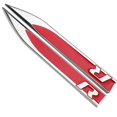 thumbnail image 1 of 2PCS Car Body Fender Blade Shape Badge Sticker Decal Car Accessories For Tiguan GTI GTD R Golf 4 5 Bora Jetta Tiguan Silver red-R, 1 of 6