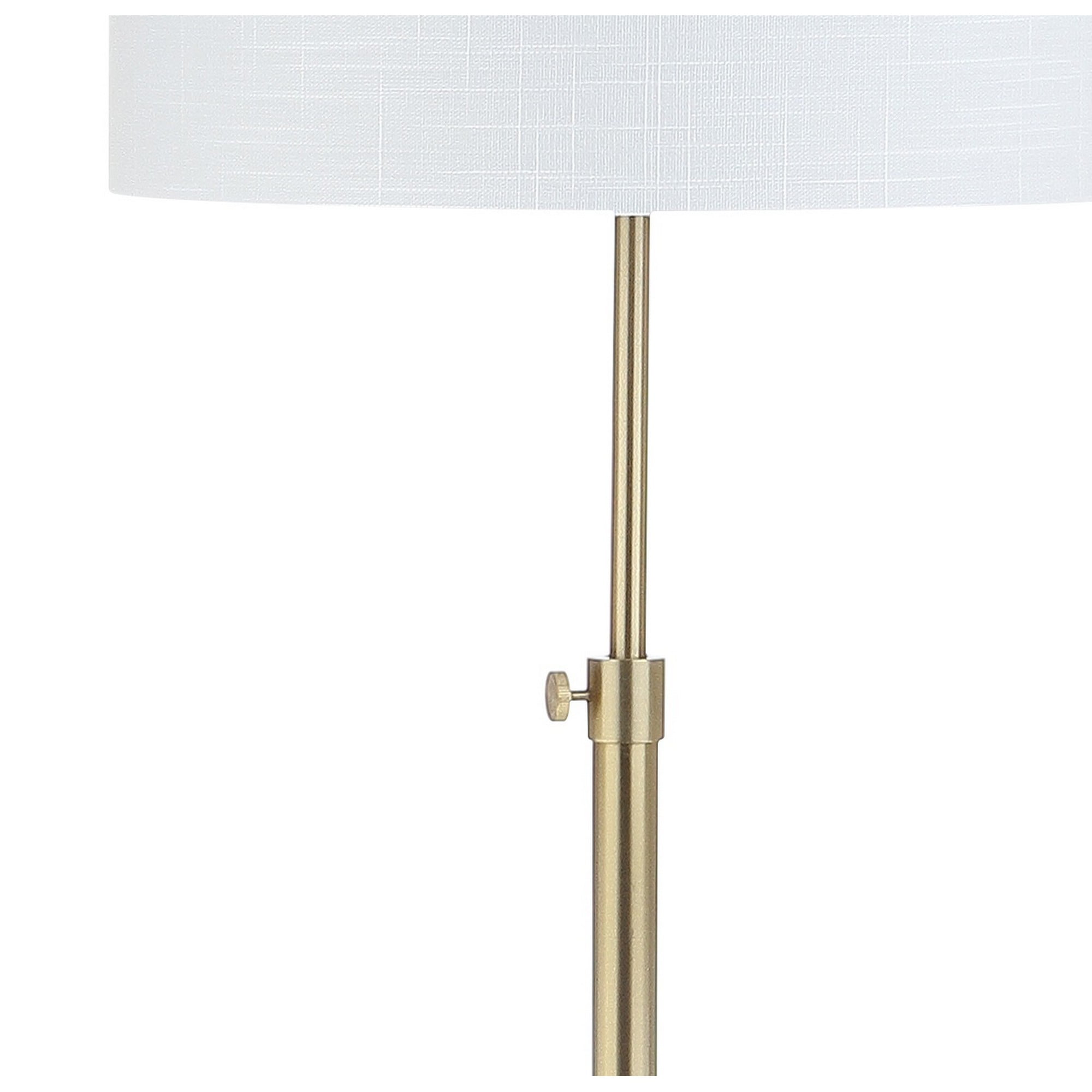 JONATHAN Y June 65" Adjustable Metal/Marble LED Floor Lamp, Brass