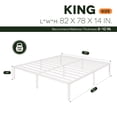 thumbnail image 4 of Einfach King Bed Frame, Metal Platform Bed with 12.6'' Under-bed Storage Space, Heavy Duty, No Box Spring Needed, White, 4 of 9