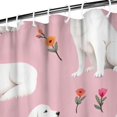 thumbnail image 3 of White Dogs and Pioneer Flower Shower Curtain 84"x72" ,Bathroom Decorative Shower Curtains Set with 12 Hooks,Modern Waterproof Washable Shower Curtain, 3 of 6