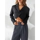 thumbnail image 4 of Txlixc Chaqueta deportiva femenina, solapa de manga larga, solapa delantera abierta, chaqueta de otoño de color sólido Txlixc moda, 4 of 9