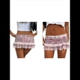 thumbnail image 2 of Minifalda de Encaje Y2K para Mujer, de Tiro Bajo, con Estampado de Leopardo, con Volantes en Contraste, Corta y Holgada, Estilo Enagua. Rosa L, 2 of 6