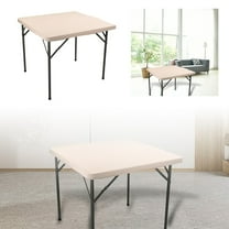 Square Waterproof Table Cover 33.85 Inch Elastic Polyester Fitted Tablecloth Washable Durable Table Cloth for Kitchen Restaurant Outdoor Picnic