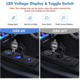 thumbnail image 3 of Panel de enchufe de cargador de coche USB QC3.0 de 12V con enchufe de encendedor de cigarrillos, voltímetro LED e interruptor basculante para barco de 12V/24V, SUV, camión, caravana marina Kuyhfg Bienvenido a Kuyhfg, 3 of 5