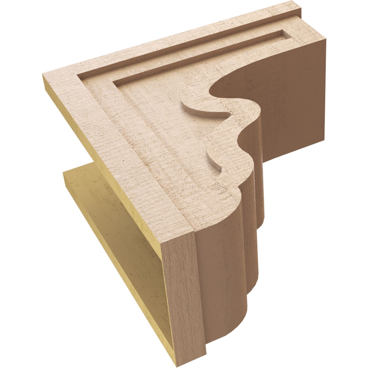 11"W x 22"D x 22"H Classic Highland Rough Cedar Woodgrain TimberThane Corbel, Primed Tan