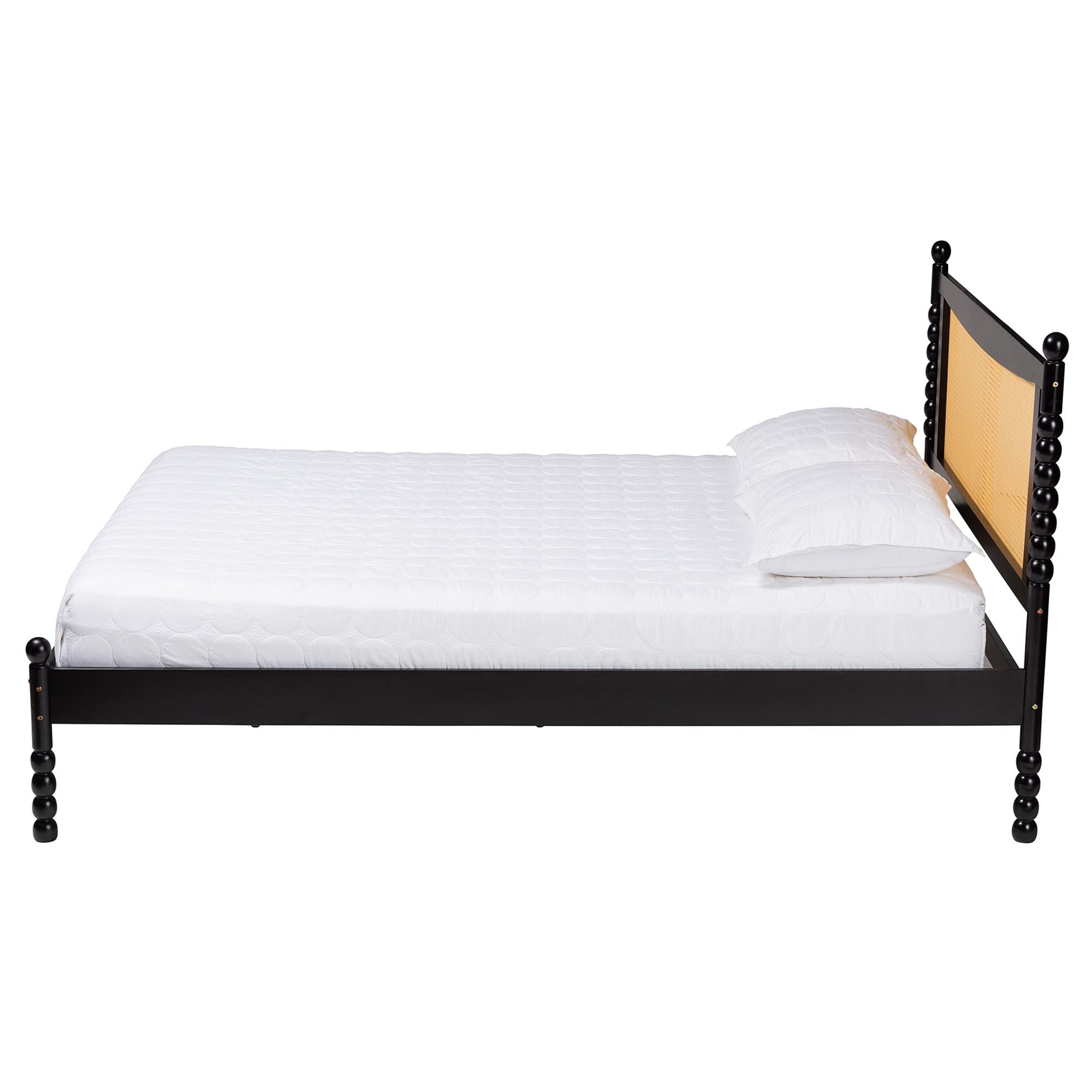 Baxton Studio Okena Mid-Century Platform Bed, Queen, Black