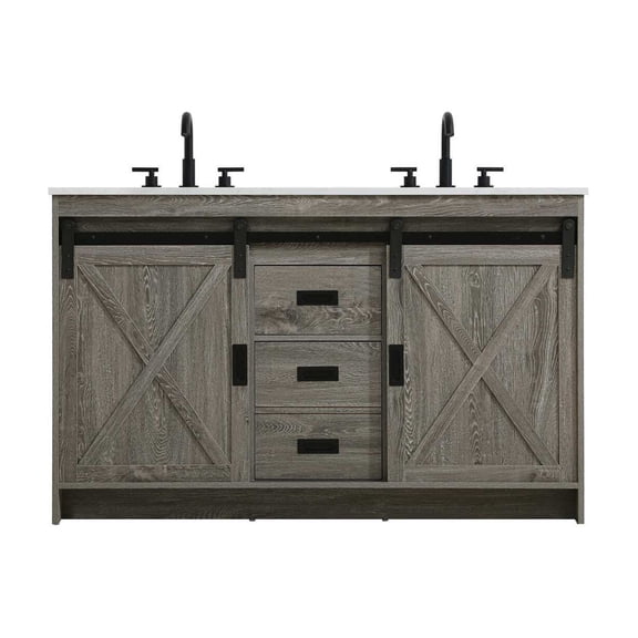 Elegant Kitchen and Bath Austin 54 inch Double Bathroom Vanity in Rustic Grey
