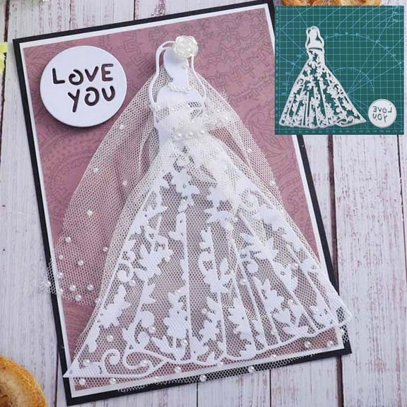 Metal Die Cuts, Elegant Bride Cutting Dies for DIY Scrapbooking Album Decorative Wedding Craft Die Embossing Decor