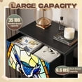 thumbnail image 2 of Stained Glass Dresser for Bedroom with 4 Storage Drawers Owl Blue Floral Dressers Chest of Drawers Steel Framed Fabric Closet Organizers for Nursery Entryway, 2 of 8