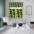 thumbnail image 5 of Yellow Lemons Kitchen Curtains Valances and Tiers Set of 3 Green Leaf Black Background Summer Fruit Tier Curtains and Valance with Rod Pocket for Small Windows, 27.5"x24", 5 of 9