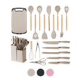 thumbnail image 1 of Set De Utensilios Silicon 19 pzs OKAERI Cocina Espátulas Cucharas Silicona beige Grande, 1 of 8