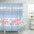 thumbnail image 1 of SUTTOM Floral Shabby Chic Striped Pattern Laces and Branches Shower Curtain 66x72 inch, 1 of 1
