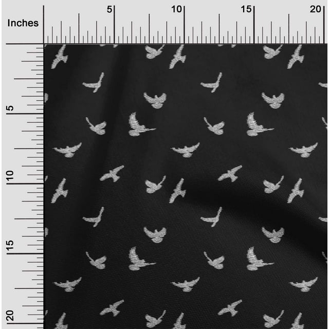 oneOone Popeline de Coton Tissu Imprimé Ikat d'Oiseau pour Artisanat BTY 56 Pouces de Large