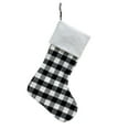 thumbnail image 2 of XYAIYT Christmas Stocking Gift Bag Christmas Decorations Hand Embroidered 3D Knitted Button Rope Closure Soft Warm Eco Friendly Fabric Mantel Hanging Vacation Home Family Gifts 18.5x10.6x6.7in Black, 2 of 6