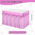 thumbnail image 4 of Metallic Foil Fringe Table Skirt, 108 X 29 inch Tinsel Table Skirt for Baby Showers Wedding Birthday Party(Pink), 4 of 5