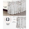 thumbnail image 3 of Vintage Botanical Wrap Around Bed Skirts for Queen Bed 18" Drop,Bed Skirt with Adjustable Elastic Belt Dust Ruffle Bed Valance for Bedroom Hotel Spring Floral Botterfly Summer Flower Bed Frame Cover, 3 of 7
