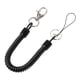 thumbnail image 1 of Lobster Clasp Hook Lockable Cord Stripe Elastic Black Coil Lanyard for Mobile Phone, 1 of 7