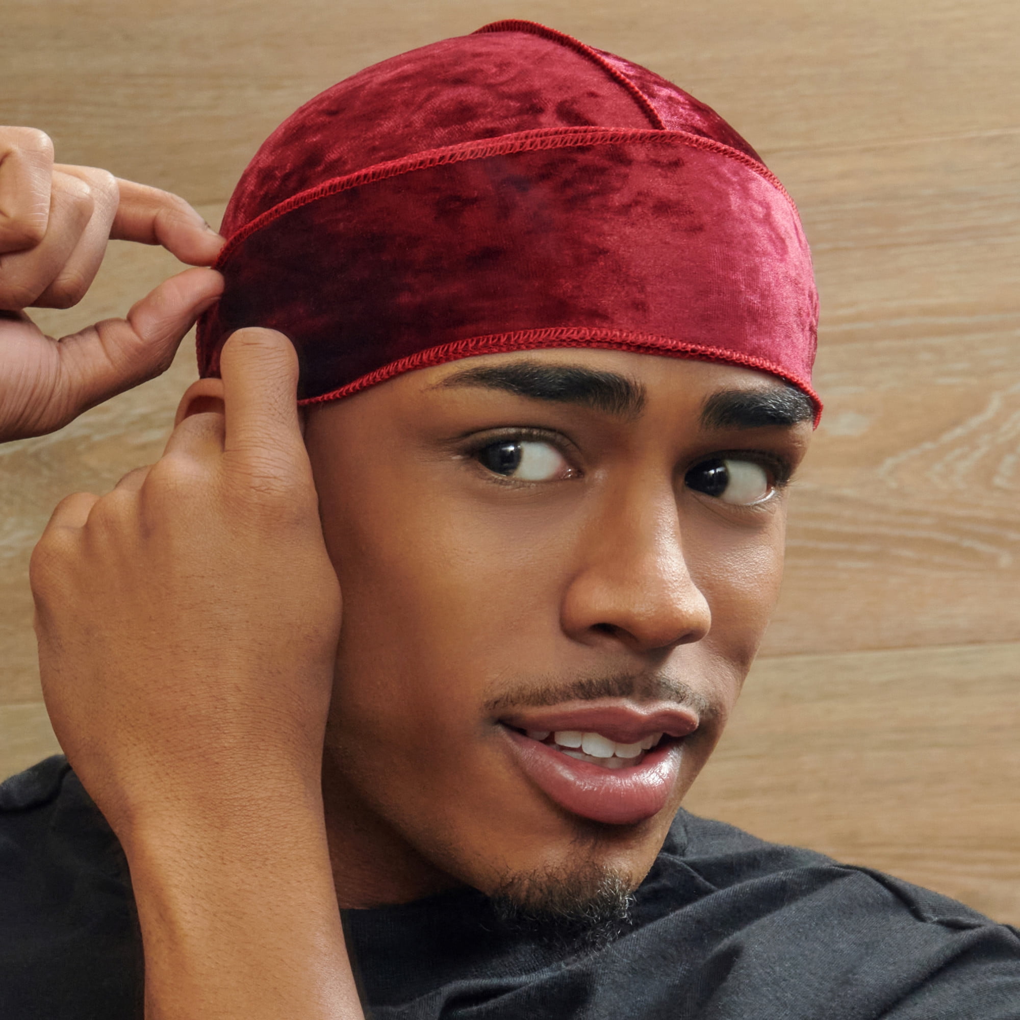 Kiss Colors & Care Power Wave Premium Crushed Velvet Luxe Durag, Burgundy, 1 Ct.