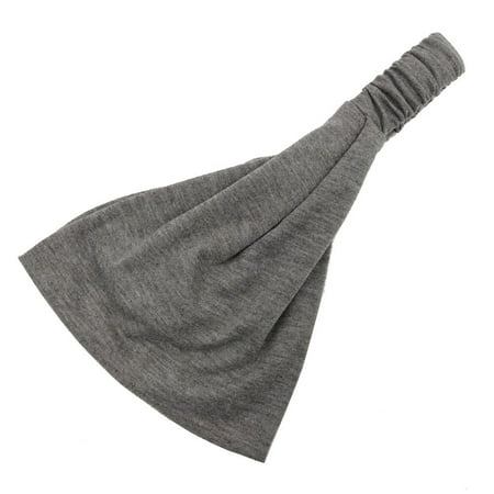 Hgallory Polyester Sport Fashion Elastic Headband for Men Women Breathable Head Wraps Stretch Turban for Yoga Fits Running Absorbent Sweatbands for Outdoor Indoor Activity 1PC Silver