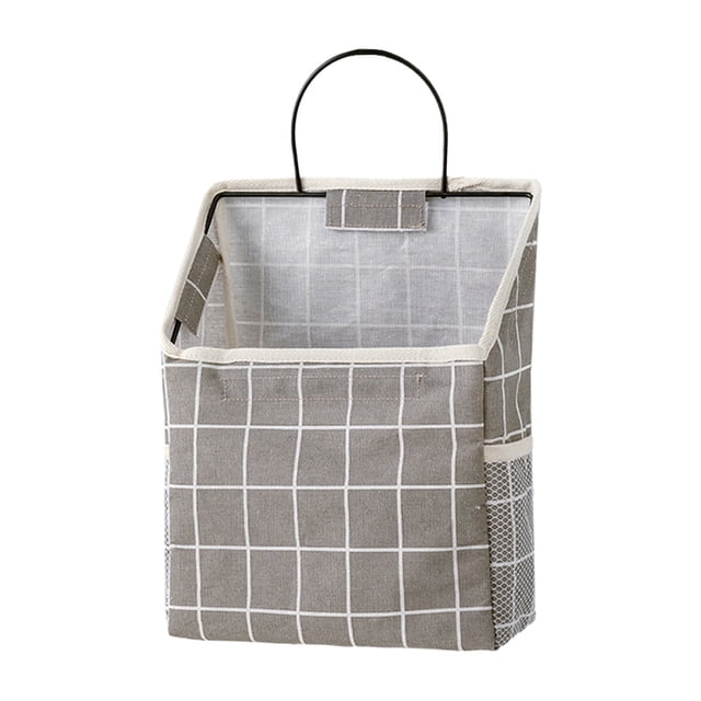 Laklulu Bolsa de almacenamiento multifuncional grande para colgar en la pared, de lino y algodón, con bolsillos