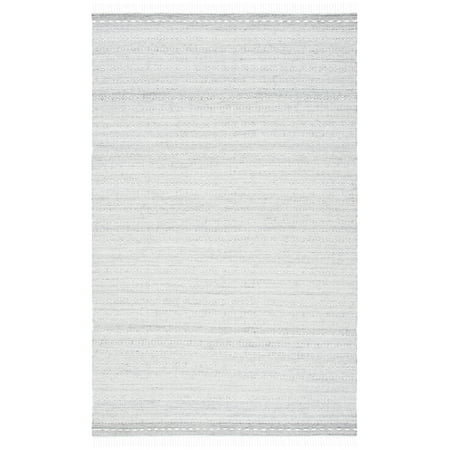 SAFAVIEH Striped Kilim Mihaela Striped Polyester Area Rug, Grey/Ivory, 3' x 5'