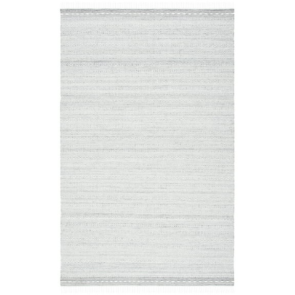 SAFAVIEH Striped Kilim Mihaela Striped Polyester Area Rug, Grey/Ivory, 8' x 10'