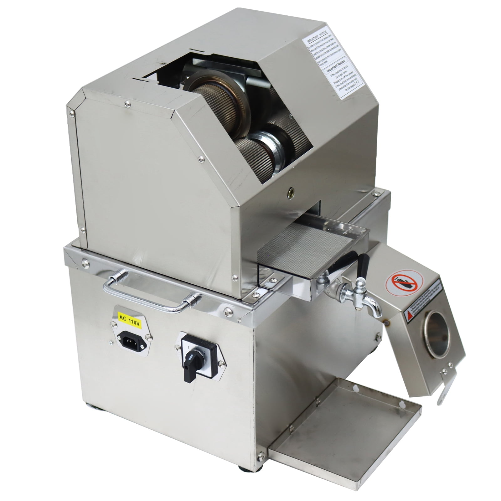 Electric Sugarcane Juice Extractor Sugar Cane Ginger Sweet Sorghum Squeezer 3 Rollers 300Kg/H