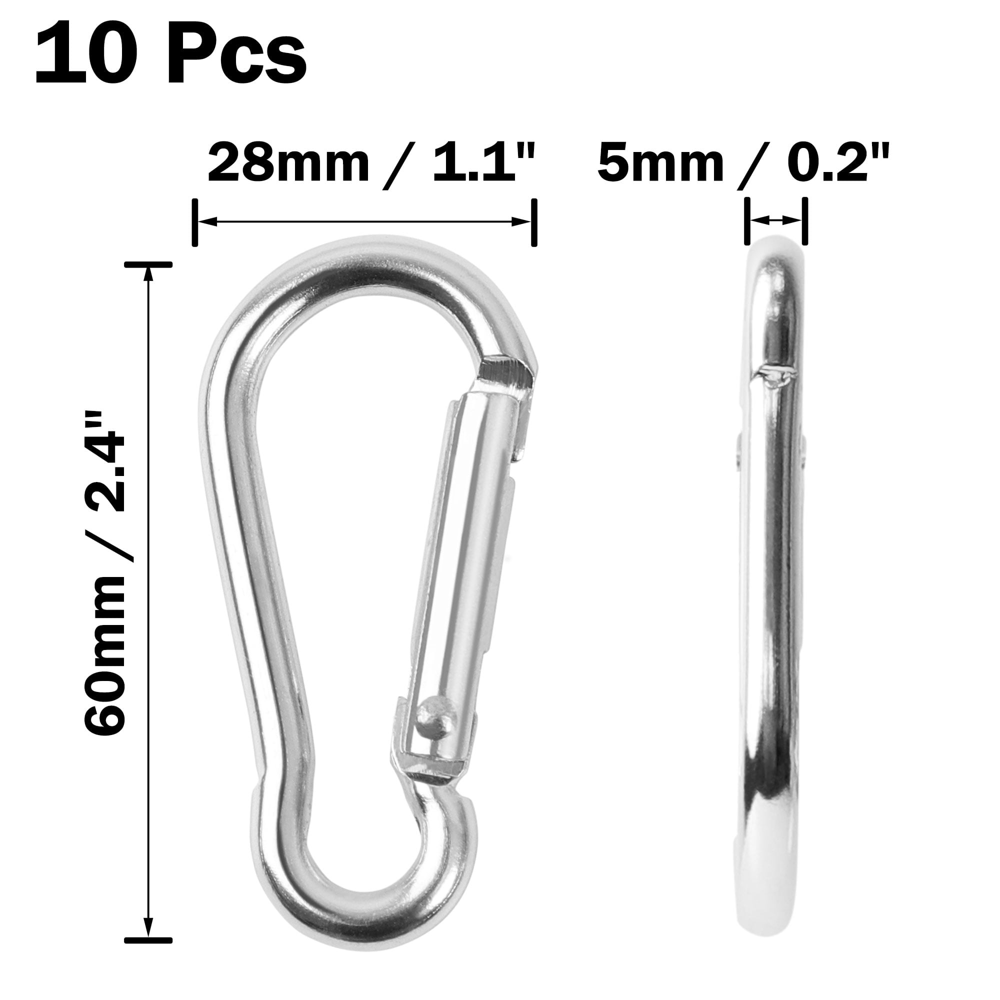 Unique Bargains 10PCS Aluminum Carabiner Clip Ring Spring Snap Hook Quick Link for Locking