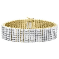 Sterling Silver Round Diamond 19mm Miracle Set 8.50" Statement Bracelet 3/4 CT.