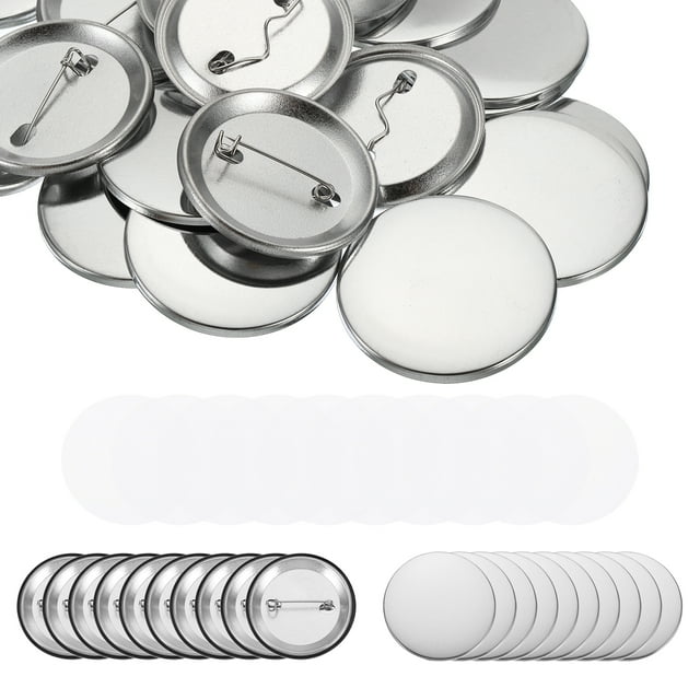 Suministros para Hacer Botones Uxcell de 1.46 pulgadas 100 Pcs Botón Redondo en Blanco Piezas de Botón para Máquina de Botones