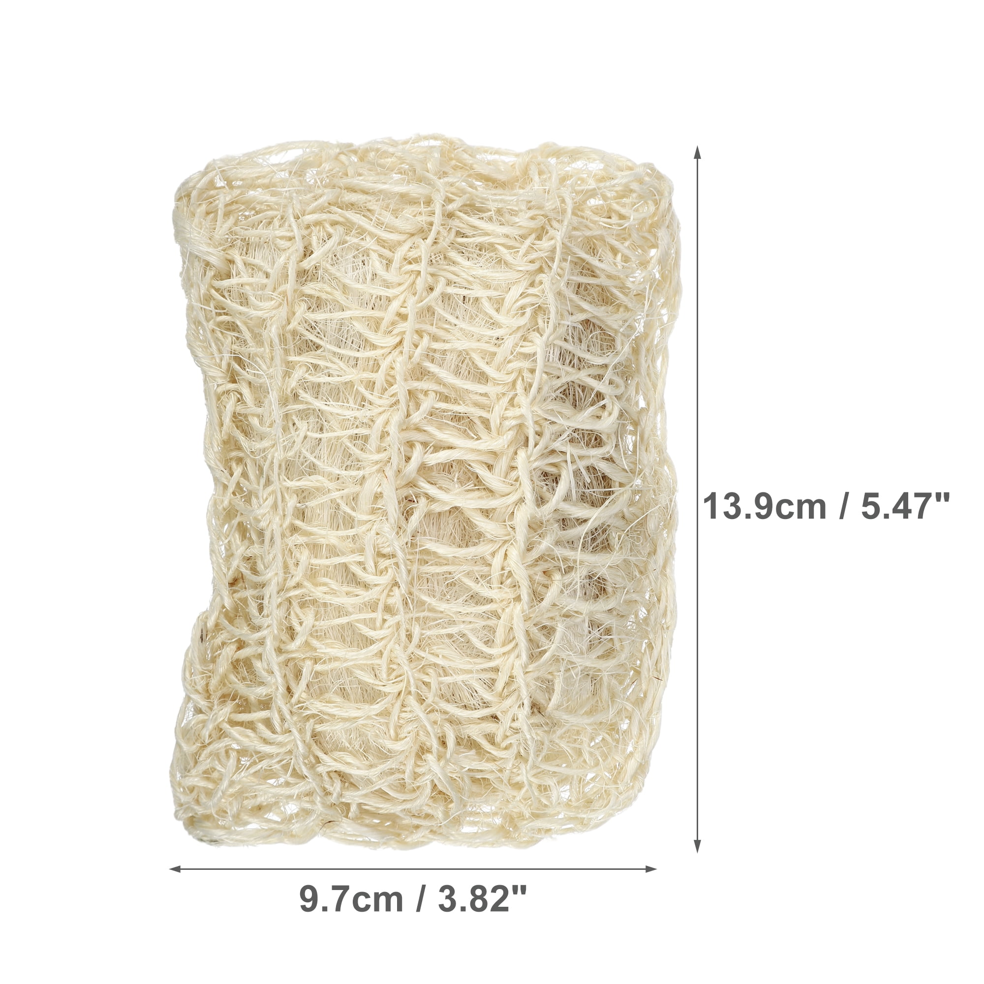 Unique Bargains 1Pc Jute Bath Brush Body Scrubber 5.47"x3.82"x1.85" Beige