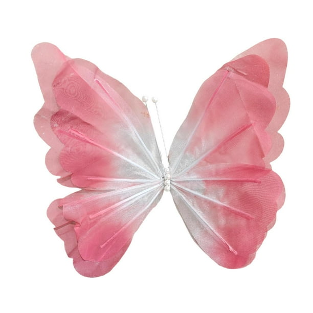 Decoración de mariposas artificiales gigantes, decoraciones únicas para fiestas, decoración de mariposas grandes para bodas, de pared para bodas. Degradado rosa oscuro