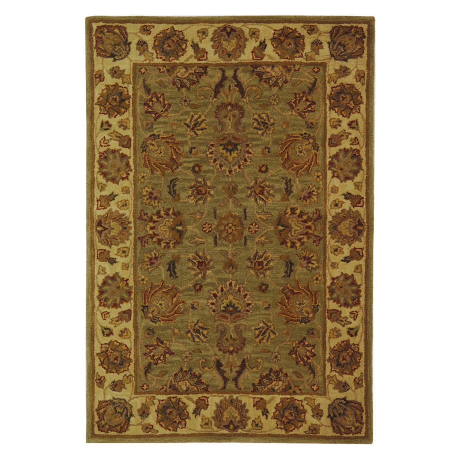 SAFAVIEH Heritage Regis Traditional Wool Area Rug, Green/Gold, 3'6" x 3'6" Round - image 5 of 10