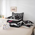 thumbnail image 6 of Manfei Cartoon Skeleton Child Bedding Comforter Set 7pcs, Black White Halloween King Bedding Sets, Spider Web Bat Reversible Bed Sheets, Ultra Soft Home Decor, 6 of 8