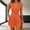 Orange, variant on Women's Sleeveless V-Neck Jumpsuit with Belt Elegant Solid Color Romper with Pockets for Dressing Up Red,S