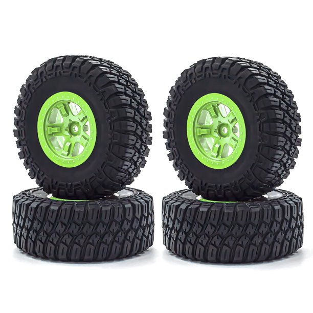 Neumáticos de goma para orugas de control remoto, neumáticos de coche de control remoto, 4 piezas, reemplazo hexagonal de 12mm para camión de recorrido corto Slash RC 1/10 Romacci Neumático