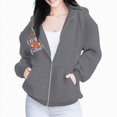thumbnail image 2 of Towmus Cute Print Zip Up Hoodie Girls Clothes Aesthetic Sweatshirt Girl Cotton Jacket with Pockets, 2 of 4