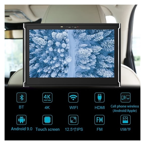 12.5 Inch Headrest Display External Display 12.5 Inch Car Rear Display ,Vibrant Colors