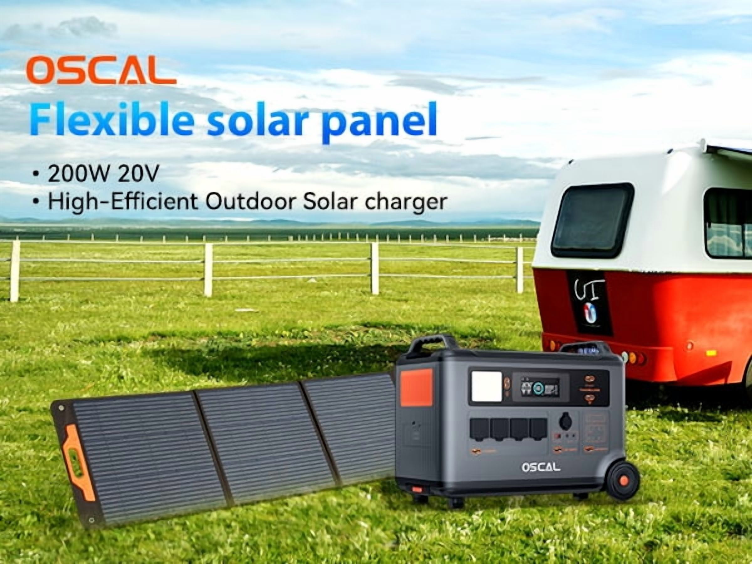 OSCAL PM 200W Foldable Solar Panel IP65 Waterproof Portable Solar Panel