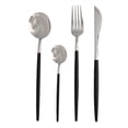 thumbnail image 1 of Juego de Cubiertos Chefmaker 16 Piezas Modelo Asaf De Acero Inoxidable Color Negro Plateado, 1 of 2