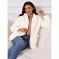 thumbnail image 5 of DARING DIVA Women's Faux Fur Coat Open Front Notch Lapel Jacket S Beige, 5 of 8